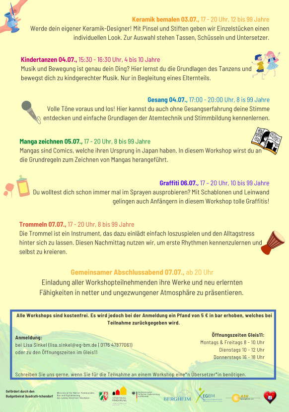 DIN A5 Flyer Kreativsommer 2023 rueck